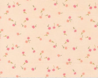 Kindness Peach 56154 12, Designed by Deb Strain for Moda Fabrics -sold by half yd, Fluttering Flowers Ditsy