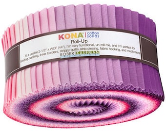 Wildberry Palette Kona Jelly Roll by Robert Kaufman - 40 pieces roll up - 2.8 yards - RU-778-40