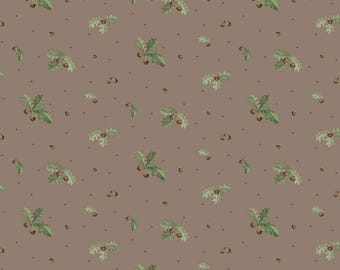 Let's Get Lost in the Woods Acorns and Leaves Pebble by Tara Reed for Riley Blake Designs - Quilting Sold by the 1/2 Yard , C15121-PEBBLE