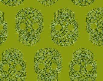 Wildside by Libs Elliott- The Watcher, Moss Green, Metallic - Andover- A-8588-MG - 1/2 Yd cuts, 100% cotton