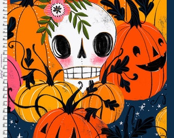 In the Pumpkin Patch - Panel titled Pretty Creepy from Cory Dantini of Free Spirit Fabrics, PWCD063.XPANEL,  24" by 44"