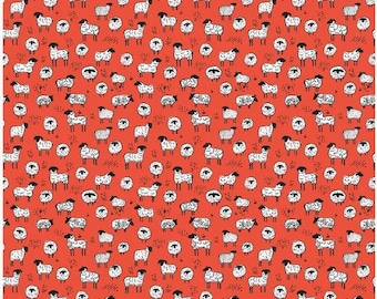 Farm Livin' Sheep C15185 Red - Riley Blake Designs - Herd Animals Livestock, sold by the HALF YARD