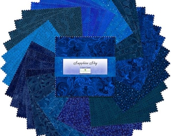 Sapphire Sky 5" Squares charm pack by Wilmington Fabrics - 42 prints in stacker 507 5 507