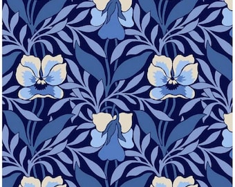 Wide Back Pansy Meadow Liberty Fabrics Wide-Width Collection 2,  Fabric 107" - Riley Blake Designs, sold by the half yard