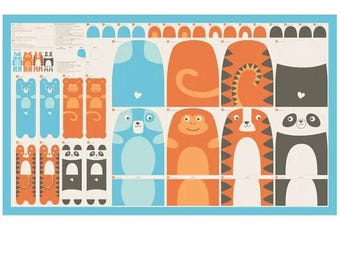 Animal Park Fun Multi Animal Stuffies Project Panel 20969-11 by Stacy Iest Hsu for Moda Fabrics -sold by the panel, 35" by 60"
