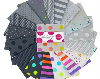 Graywork 5" Squares 42pcs Tula Pink Free Spirit Cotton Fabric FS-FB6CPTP.GRAYWORK Cotton Fabric