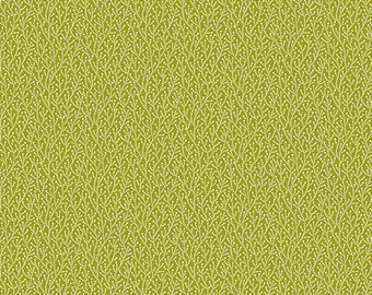 Noel by Edyta Sitar for Laundry Basket, Color - Moss, Pattern - Wintergreen, 1/2 yd, 100% Cotton by Andover Fabrics, A-9920-G