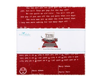 TYPE/ography 5" Stacker charm pack by Lori Holt of Bee in my Bonnet for Riley Blake - 42 prints/stack 5-16850A-42