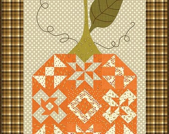 Sandy Gervais Enormous Quilt Pattern- 38" x 56".- Features a patchwork pumpkin P157-ENORMOUS