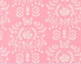 Kindness Rose Pink 56152 27, Designed by Deb Strain for Moda Fabrics -sold by half yd, Kindness Damask