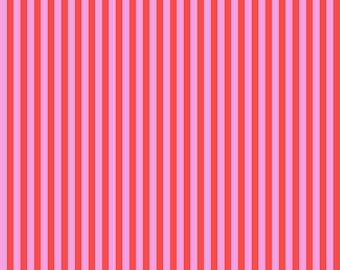Poppy Tent Stripes by Tula Pink True Colors All Stars | Freespirit Fabrics PWTP069.Poppy | Cotton Fabric | Apparel, Quilting