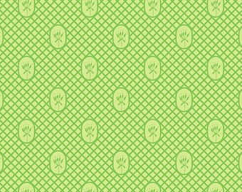 Grass Green Pattern: Lattice by Flora and Fauna Collection by Patty Sloniger for Andover Fabrics, A-9998-V, sold by the half yard