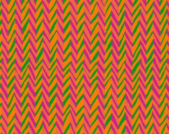 Kaffe Fassett Collective Feb 2026 Herringbone Stripe - Orange, Brandon Mably, Free Spirit Fabrics, sold by half yard, PWBM019.Orange