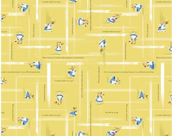 Down The Rabbit Hole by Jill Howarth of Riley Blake Designs - C12946 Alice Toss Yellow 1/2 Yd cuts, 100% cotton