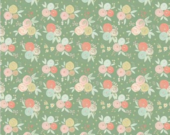 It's a Girl Bouquet Sage by Echo Park Paper Co. - 100% Cotton - Riley Blake Designs - Sold By The Half Yard - C13321-Sage