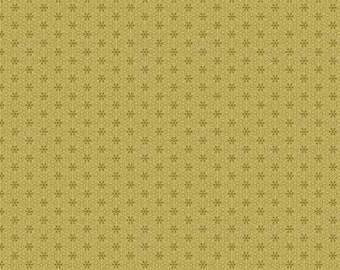 Primrose- Edyta Sitar - Laundry Basket, Color- Old Gold, Pattern: Starflower, 1/2 yd, 100% Cotton Andover Fabrics, A-528-V