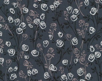 CHARCOAL by Vanessa Lillrose & L Fitch from Wishwell, Silverstone: Neutral Dawn, Robert Kaufman, WELM-21434-184 Charcoal, Sold by Half Yard