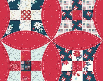 Wide Back Sweet Freedom WB14418-RED - Beverly McCullough for Riley Blake - 107/108" Wide - Quilting Cotton Fabric, sold by the half yard