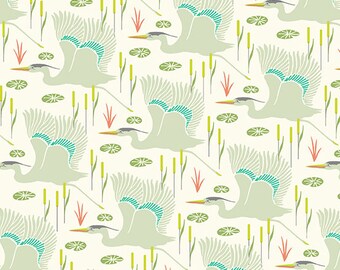 Fog Gray Pattern: Wetlands by Flora and Fauna Collection by Patty Sloniger for Andover Fabrics, A-9996-L, sold by the half yard