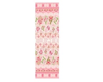 Darling Peony Cotton Candy 48795 13 by Robin Pickens for Moda Fabrics sold by half yard, pink, Ombre Paisley Double Border Ombre Watercolor