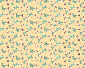 Hello Spring Butterflies Yellow by Sandy Gervais for Riley Blake Designs, 1/2 yd, floral fabric - C12961-YELLOW