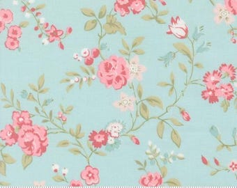 Abide Light Blue 18790 14, By Brenda Riddle Designs for Moda, sold by the Half Yard, 100% Cotton, Main Floral