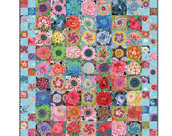 Seed Packet Quilt Kit - Classics by Kaffe Fassett Collective -  80" x 80" Moda Fabrics, includes Pushing Up Daisies Pattern