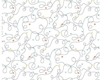Effervescence Squiggles C13732 White by Riley Blake Designs - Loops Geometric Shapes - Quilting Cotton Fabric