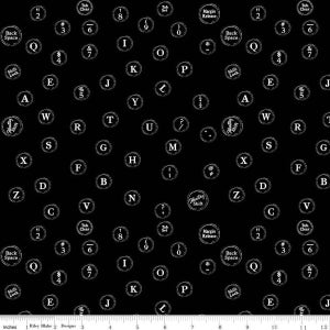 Journal Basics Just My Type Black - J Wecker Frisch for Riley Blake Fabrics C13052-BLACK, Sold by Half Yard