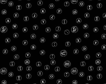 Journal Basics Just My Type Black - J Wecker Frisch for Riley Blake Fabrics C13052-BLACK, Sold by Half Yard