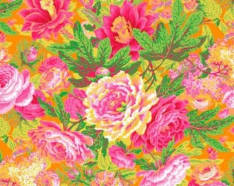 Philip Jacobs, Floral Burst, PWPJ029-YELLOW, Kaffe Fassett Collective Fabric, 100% Cotton by Free Spirit Fabrics, sold by 1/2 yard