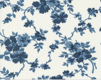 Shoreline Cream Navy 55306 24 by Camille Roskelley for Moda Fabrics -sold by the half yard