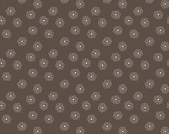 Bee Basics Blossom Raisin Brown cotton quilting fabric  - Half Yard 100% quilters cotton - by Lori Holt for Riley Blake Designs C6404-RAISIN