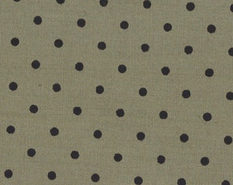 Small Dots Light Olive/Black background, a blender fabric from Riley Blake Designs,  sold by the Half Yard