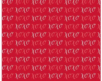 etters to Cupid XOXO Red, quilters cotton by the half yard, Designer: My Mind's Eye, Riley Blake Fabrics C16983-RED