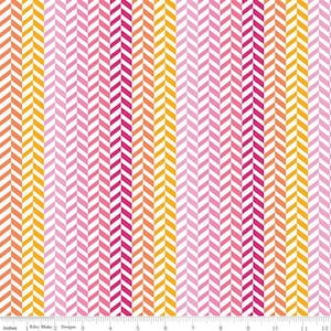 Effervescence Herringbone Pink/Multi cotton quilting fabric, Half Yard 100% quilters cotton by Sue DaleyC13730-PinkMULTI