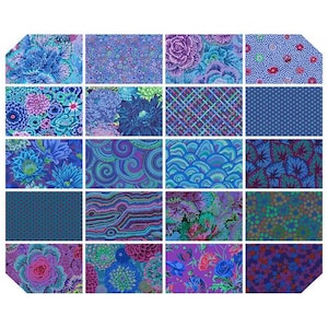 Classics Plus - 5&quot; Charm Pack - Royal || Classics Plus Pre-Cuts - By Kaffe Fassett Collective For Free Spirit Fabrics FB6CPGP.ROYAL