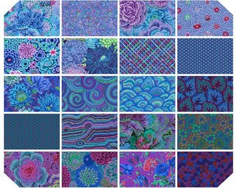 Classics Plus - 5" Charm Pack - Royal || Classics Plus Pre-Cuts - By Kaffe Fassett Collective For Free Spirit Fabrics FB6CPGP.ROYAL
