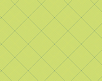 Celery, Pattern: Gridlock, by Giucy Giuce Fabric from the Attic Collection, for Andover Fabrics, Inc sold by Half Yard A-9984-G