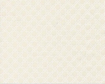 Sunbonnet Porcelain White 31768 51 by My Sew Quilty Life for Moda Fabrics -sold by the half yard,  Lattice Cream Blenders