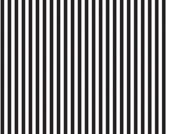 1/4" Stripe Black, Riley Blake Designs Basic Fabric C555-Black - Black and White stripe, sold by the half yard