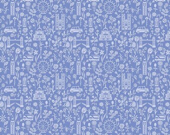 London Parks City Sights B, Liberty Fabrics, 100% Quilting Cotton Fabric Sold by Half Yard, 01666854B