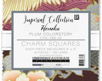 Imperial Collection-Honoka by Studio RK - Plum Colorstory Charm Squares by Robert Kaufman, 42 - 5" precut fabric quilt squares CHS-1166-42
