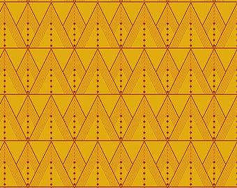 Chrysanthemum Yellow Gold, Pattern: Tuxedo, by Giucy Giuce Fabric from the Attic Collection, Andover Fabrics, Inc sold by Half Yard A-9980-Y