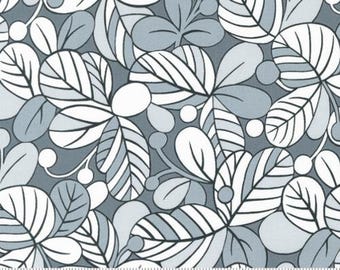 Concrete Jungle Graphite 33721 14 for Moda Fabrics -sold by half yard, Leaf Me Alone Blenders
