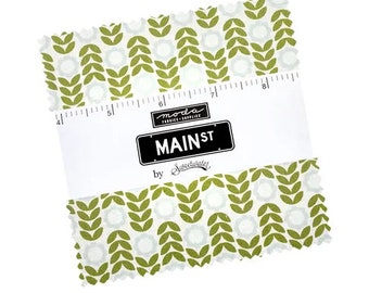 Main Street Charm Pack by Sweetwater, Moda Fabrics, Moda Precuts, 42 5-inch Squares Charm Pack