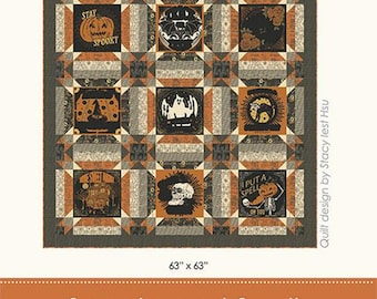 Spooks and Spells Quilt Pattern by Stacy Iest Hsu Finished size: 63" x 63", skill level advanced beginner,  pattern only