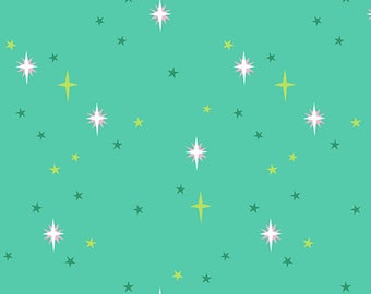 Peacock Starry Sky from Moonlit Garden by Patty Sloniger for Andover Fabrics, A-513-G, sold by the half yard
