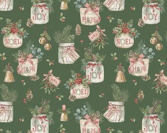 Holiday Spirit Main Green by  Lisa Audit for Riley Blake Designs, 100% cotton, sold by the half yard,   CD17460-Green