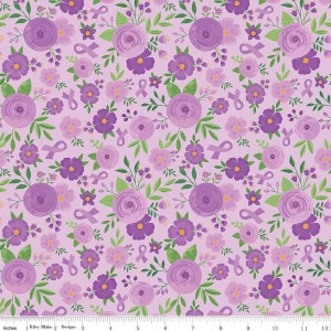 ラベンダーの強さ フローラルラベンダー - 綿100% - Riley Blake Designs - 半ヤード単位で販売 - C13221-LAVENDER
